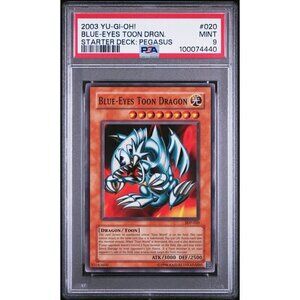 2003 YU-GI-OH! STARTER DECK: PEGASUS 020 BLUE-EYES TOON DRAGON PSA 9